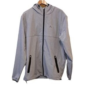 Rip Curl Anti Series Mens XL Grey Hooded Windbreaker Jacket Anti Cold Wind Rain